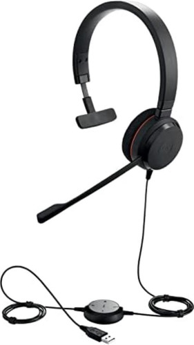 Auricular Mono Usb Jabra Evolve 20 Ms, Ideal Para Oficina