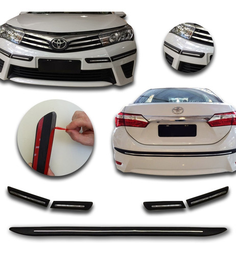  Accesorios Corolla 2016 Protector Combo X 4 Cromo Kenny