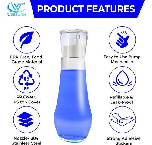 Juego De 2 Dispensadores De Enjuague Bucal Vidrio Westurn
