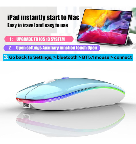 Ratón Inalambrico Peibo Bluetooth Usb, C/ Luz Led, Cele...