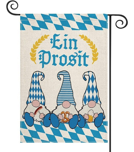 Bandera De Jardín De   Oktoberfest Gnome Ein Prosit Ve...