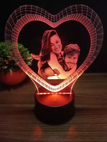 Lámpara Personalizada Corazón con Foto