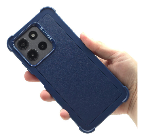 Funda 3 En 1 Para Moto G15 Case Uso Rudo Full Protector Multishield - Azul Marino Moto G15