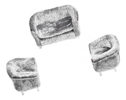 3x Mini Juguetes De Sofá Muebles De Muñeca Bjd 1/25 Gris