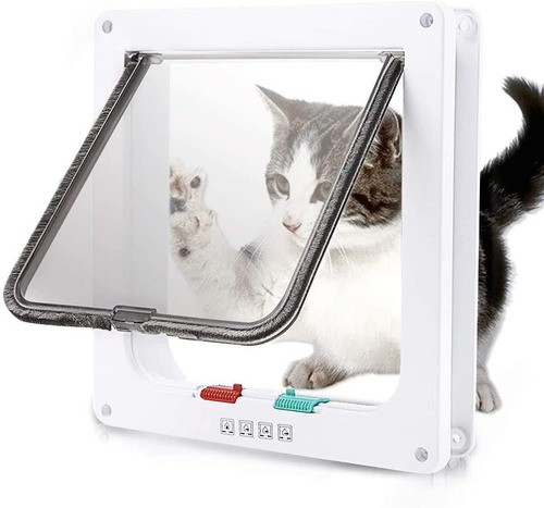 Puerta Para Perro Pequeño O  Gato Puerta Mascotas De 4 Vias