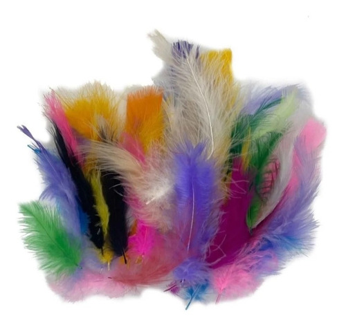 Plumas De Colores Surtidas De 5 A 7 Cm Por 100 Unidades 