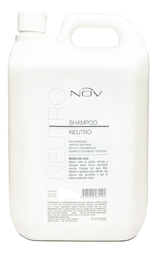 Shampoo Nov Neutro Alisados Profesional Peluquería 3900 Ml