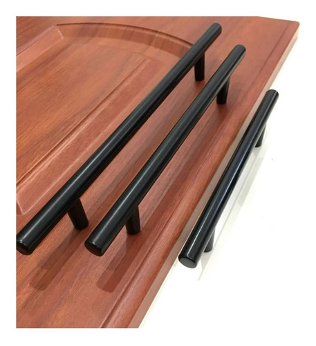 Imagem 3 de 6 de Puxador Móveis Haste Redonda Inox Preto 192mm - Qtd
