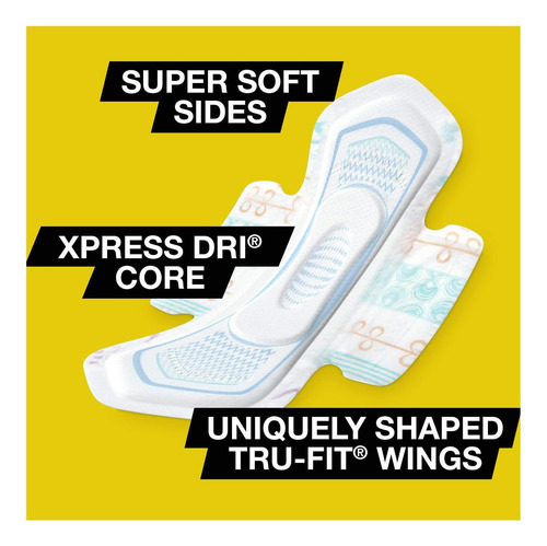 U De Kotex Cleanwear Ultra Delgada Pads Con Alas, Regular,