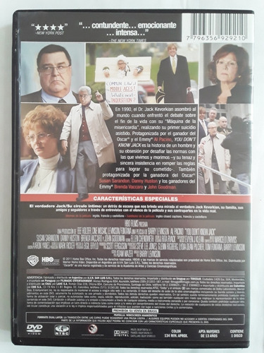 You Don't Know Jack Dvd Jack Kevorkian (al Pacino) (Usado)