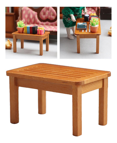 Mesa De Centro De Madera De Simulación A Escala 1:12, Casa