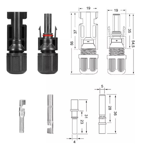 10 Pares Conector Mc4 Macho Hembra
