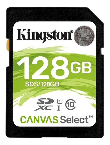 Tarjeta de memoria Kingston SDS  Canvas Select con adaptador SD 128GB