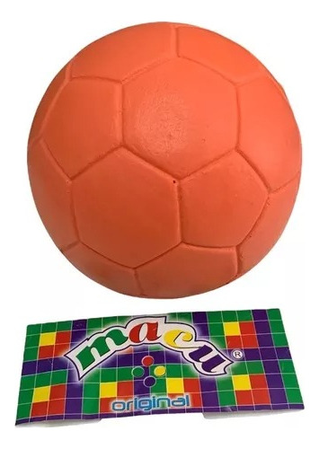 Pelota Fútbol Naranja Goma Espuma Macu Jugueteria El Pehuén