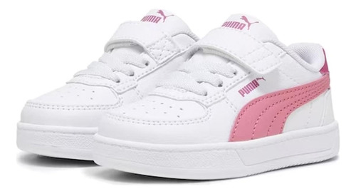 Tenis Puma Caven Niña Doble Velcro Running Blanco Rosa 11-16