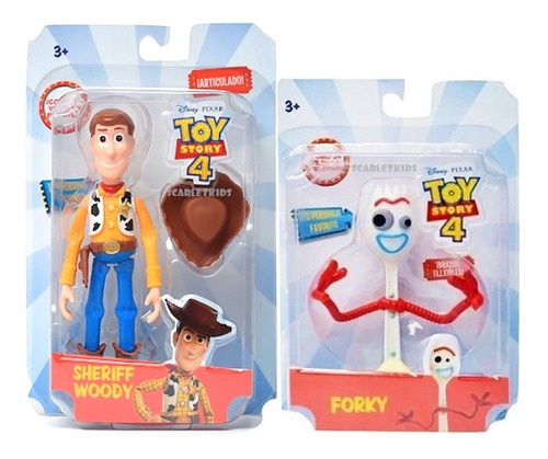 Forky + Sheriff Woody Articulado Original Scarlet Kids