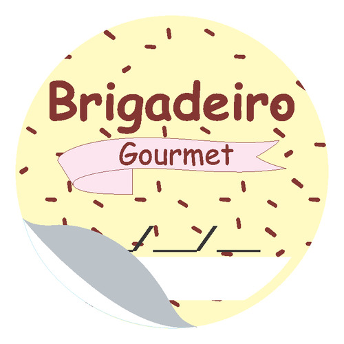 Etiqueta Adesiva Vinil Para Doce Brigadeiro 50 Unid Colante