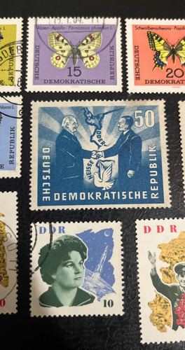 Sello Correo Alemán Rda Valiosos 11 Sellos Alemania Lote (Usado)