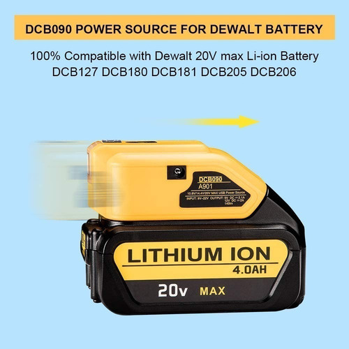 Su Adaptador Usb Y Linterna Led For Bateria Dcb090 Dewalt