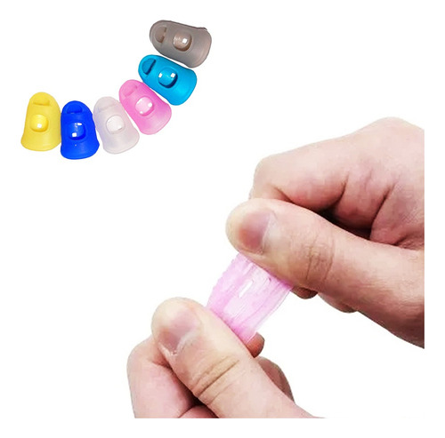 Protector de dedos para tocar guitarra, guitarra y ukelele, color transparente, talla M