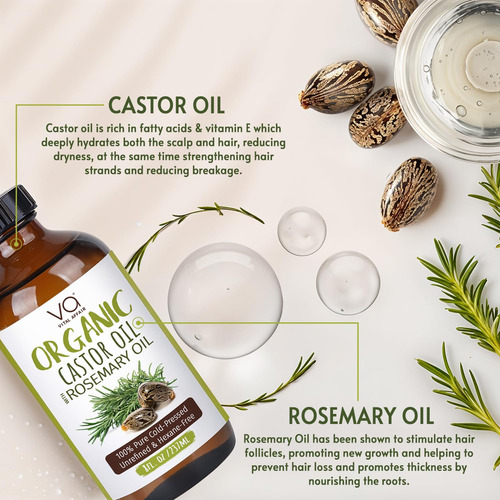 Aceite Capilar Vital Affair Organic Castor Con Romero, Vidri