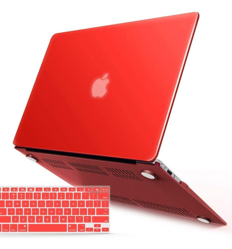 Ibenzer Funda/cubre Teclado Macbook Air 11 Hard Shell Rojo