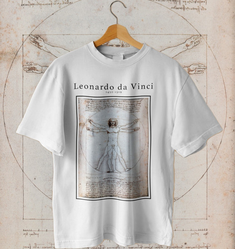 Polera Leonardo Da Vinci - Artista - Hombre De Vitruvio 