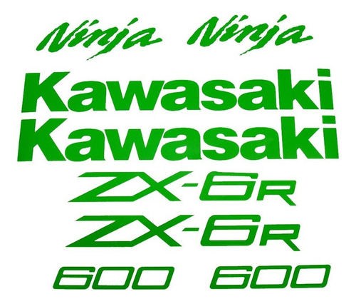 Kit Adesivos Para Kawasaki Zx-6r 2012 15692 Cor Verde
