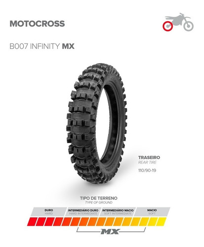 Cubierta Trasera Borilli Motocross 110 90 19 Mx B007 Cross