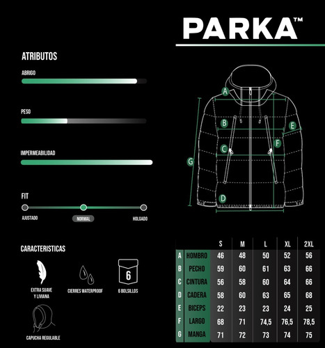 Campera Inflada Kygo Green
