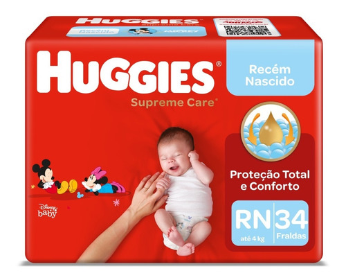 Fralda Infantil Supreme Care Disney Rn 34 Unidades Huggies