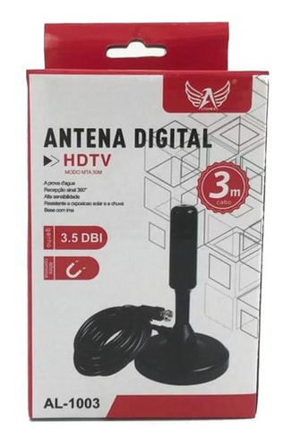 Antena Digital Interna 3 Metros De Sinal Potente Hdtv