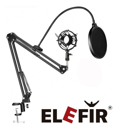 Imagen 4 de 10 de Soporte Para Micrófono Brazo + Filtro Antipop + Shock Mount