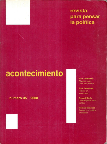 Revista Para Pensar Politica Acontecimiento 35 2008  G3