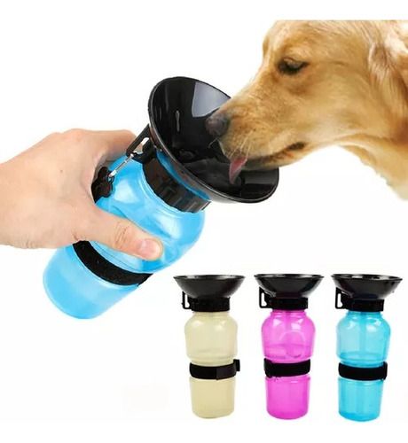 Dispensador Agua 500ml Botella Portátil Mascota Perro Gato 