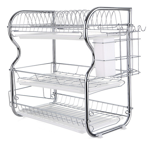 Multi-funcional De 3 Niveles Dish Rack Utensilios De Cocina