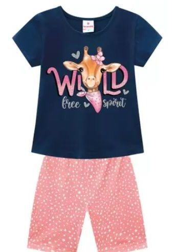 Imagem 1 de 1 de Conjunto Infantil Menina Brandili Girafa