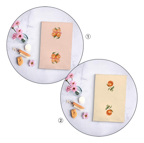 Juego De 2 Toallas De Cocina Retro Naranjas Con Diseño De Bo