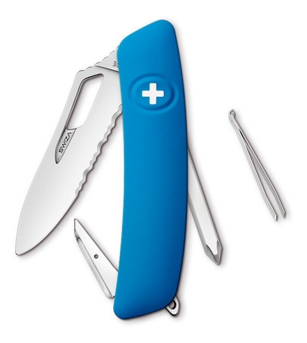 Navaja Single Hand Sh02 Tr Acero C/7 Funciones Azul Swiza