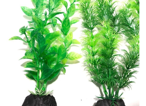 Imagem 6 de 6 de Planta Artificial Aquário Kit Nature Green 02 20cm E 02 30cm