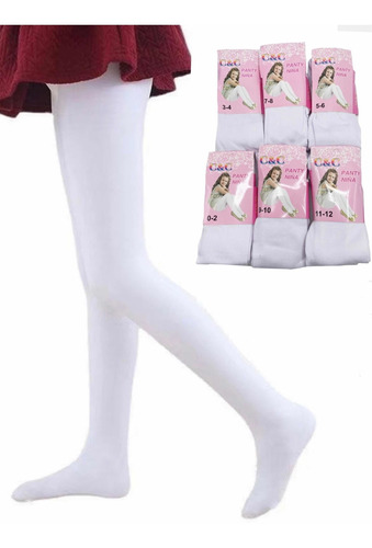 Pack 6  Pantys Blancas Para Niñas 