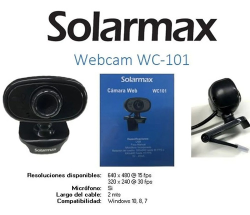 Camara Web Webcam Solarmax Wc-101 Con Microfono Envio Gratis