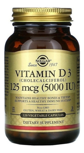 Solgar | Vitamin D3 Cholecalciferol | 125mcg 5000mg | 120cap