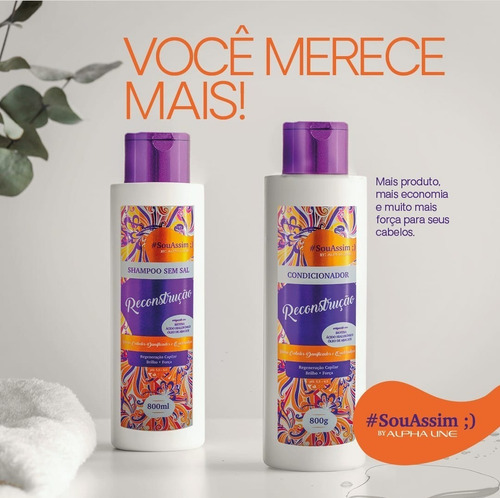 Kit Shampoo+condicionadoralphalinereconstrução800ml+economia
