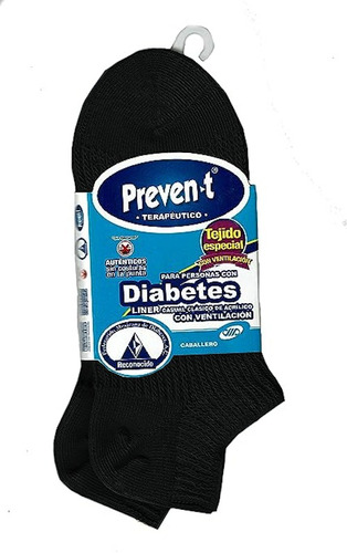 Liners Preven-t Caballero Pie Diabetico Ventilado Pack9pares