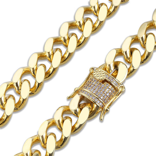 Collar De Cadena De Eslabones Cubanos De Miami Para Hombre C