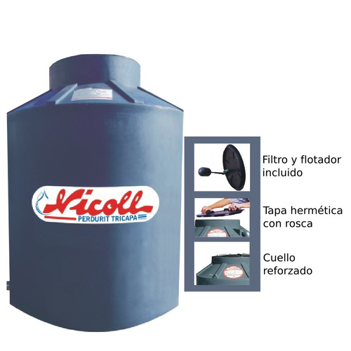 Tanque Para Agua 1100 Lts Nicoll Perdurit Plus Tricapa