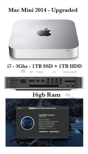 Mac Mini 2014 I7 3ghz 16gb Ssd 1tb +  1tb Hdd Clases/trabajo