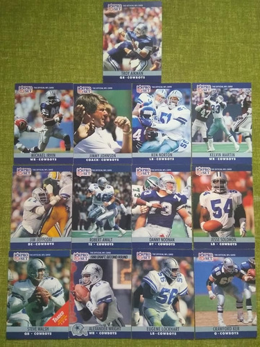 Tarjetas Dallas Cowboys Pro Set 1990 Set 13 Cards