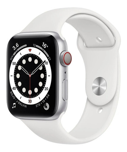 Apple Watch  Series 6 (GPS+Cellular) - Caixa de  alumínio prata de 44 mm - Pulseira esportiva branco